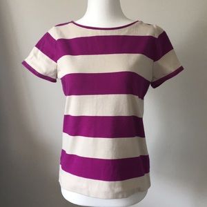 🌟 3 for $20 LOFT purple and cream striped shirt